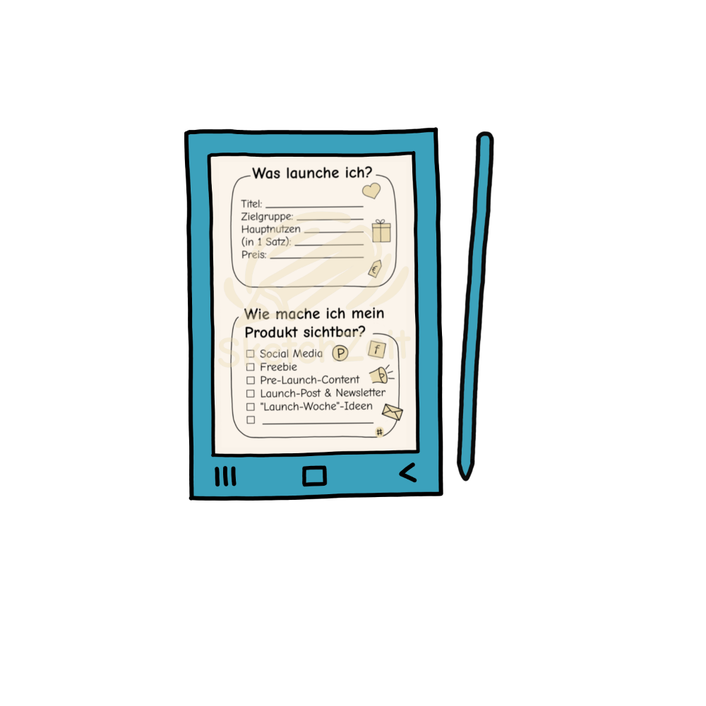 Launch-Poster im Sketchnote-Stil