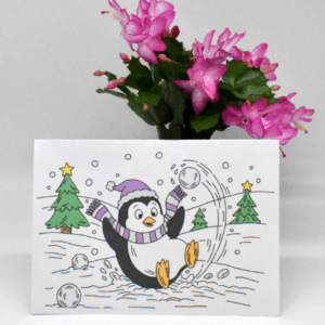 Weihnachtskarte Pinguin