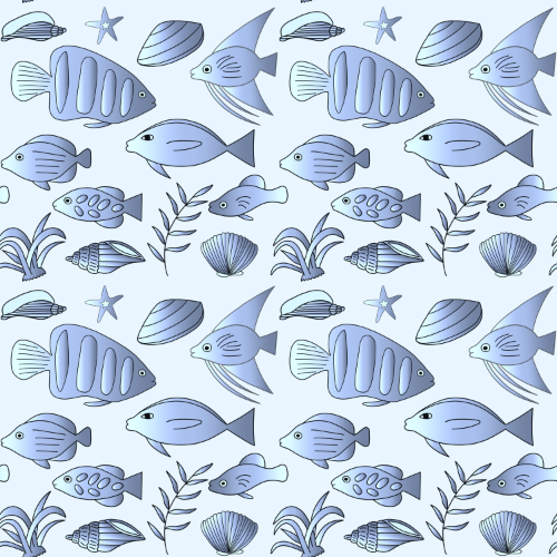 Fisch-Muster in blau