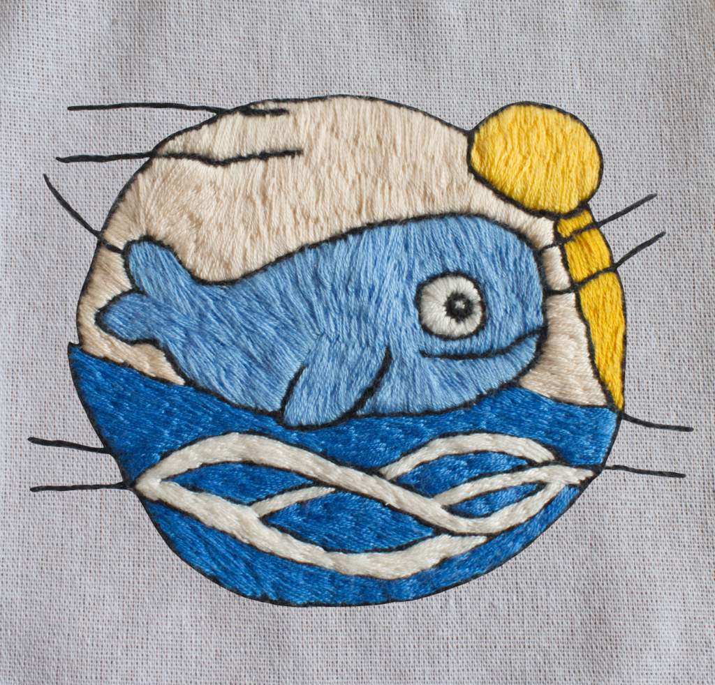 Handgesticktes maritimes Waldesign